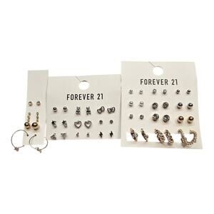 Forever 21 lot of pierced Earring Silver and Gold Toned Everyday Wear